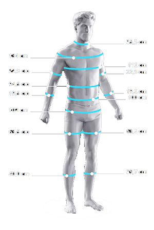 3D-Avatar mit erfassten Körpermaßen