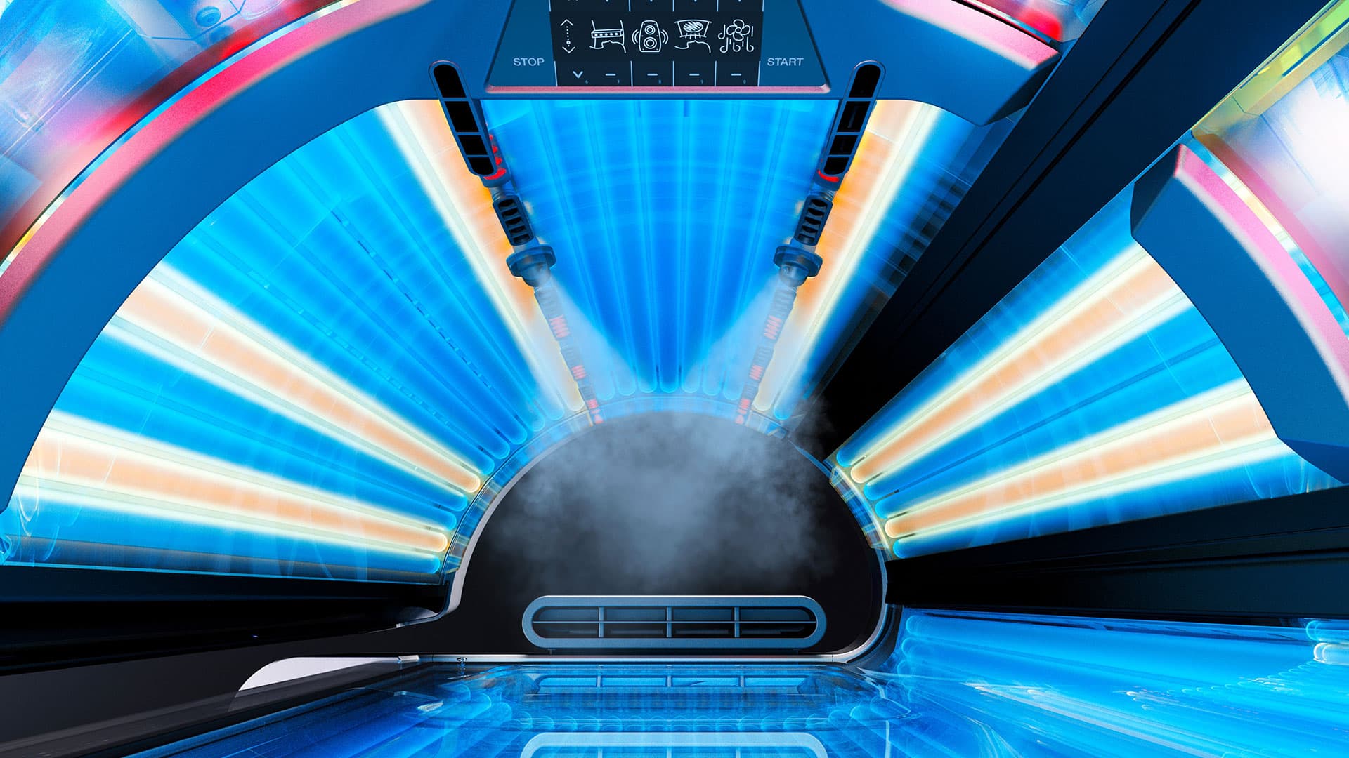 MegaSun Porsche P9S – geschlossene Liege mit ExtraSun und AquaCool